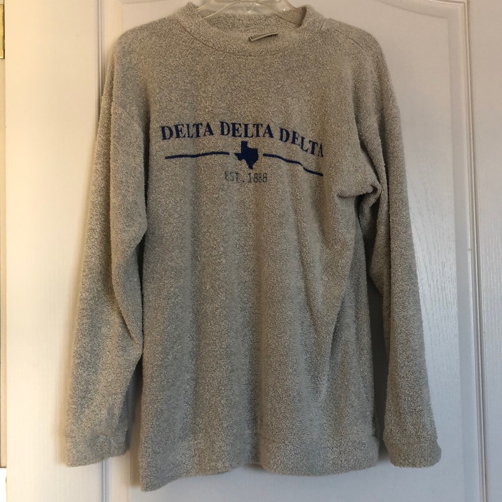 Light Gray Woolly Threads Tri Delta Texas Sweatshirt